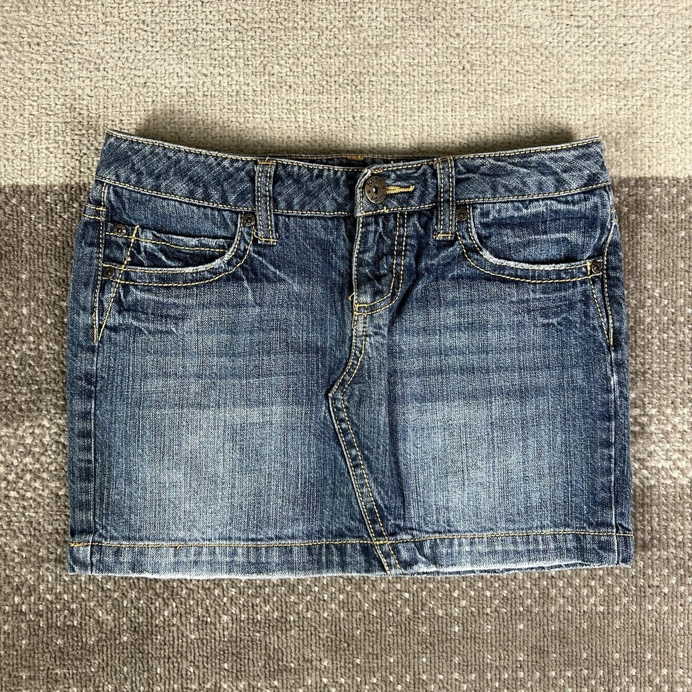 Y2K Mudd Mini Denim‎ Skirt Girls Size 1 Boho 28X11.5